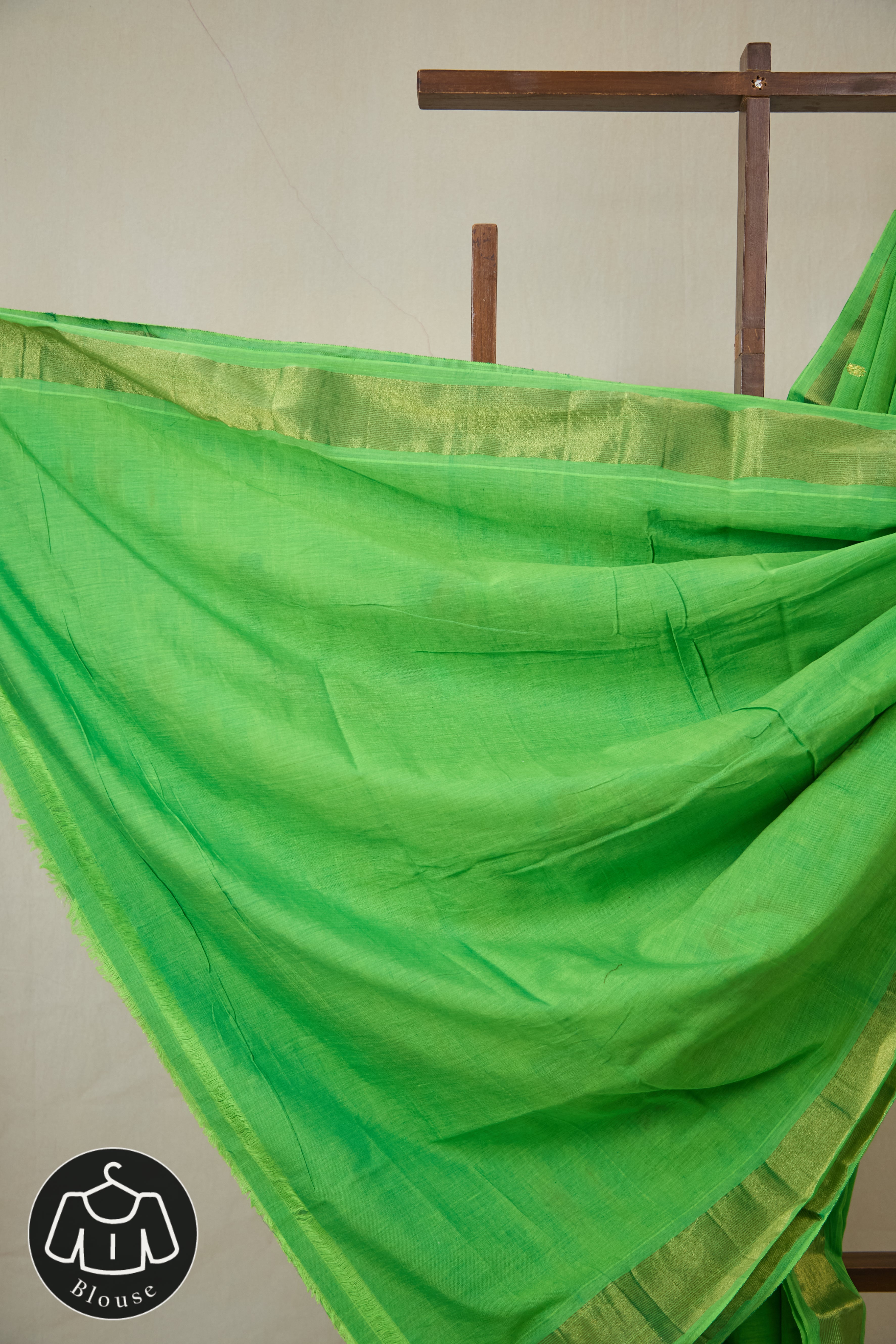 Parrot Green Cotton Paithani Saree - SRPGCPS729