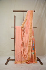 Peach Cotton Paithani Saree - SRPCPS728