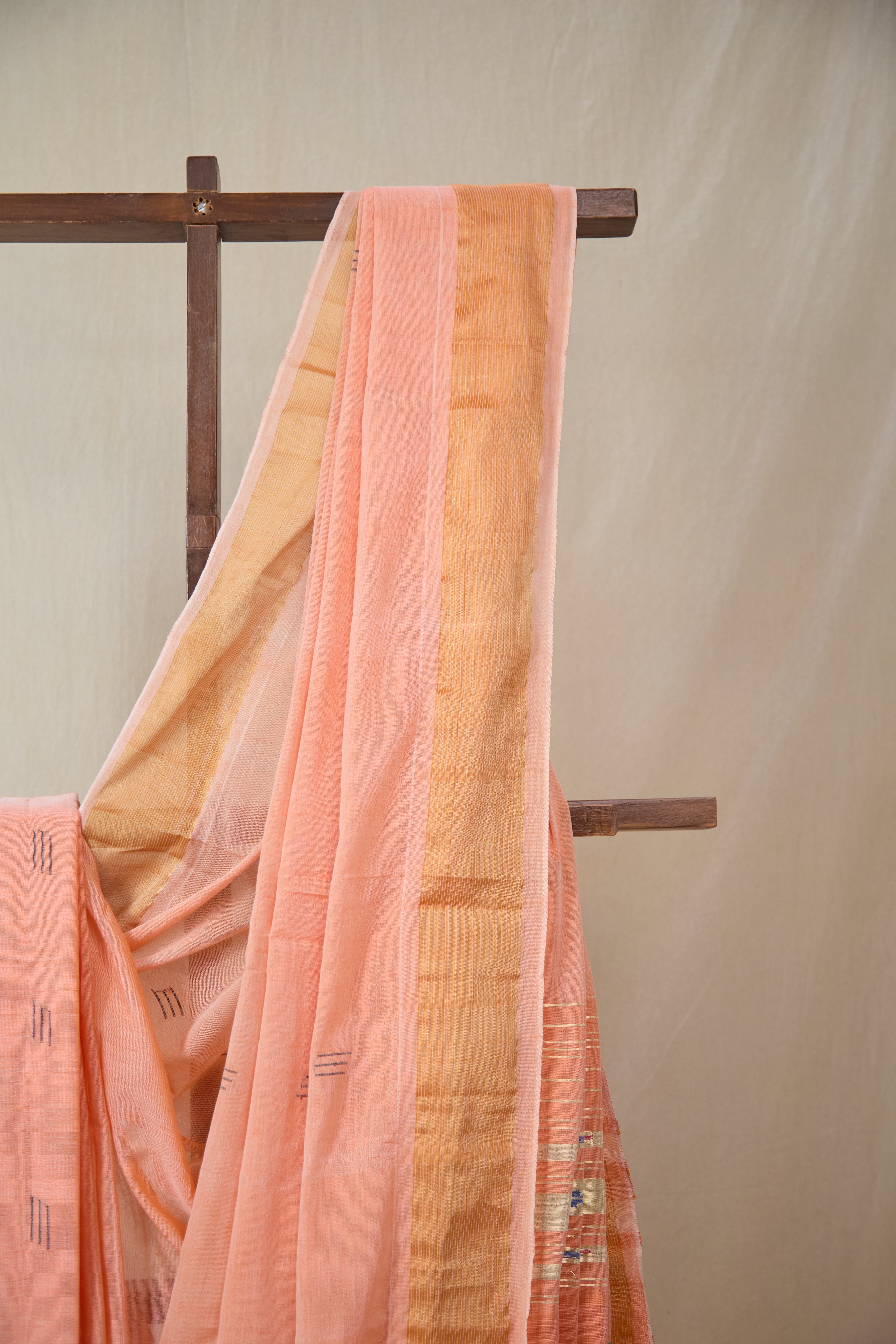 Peach Cotton Paithani Saree - SRPCPS728