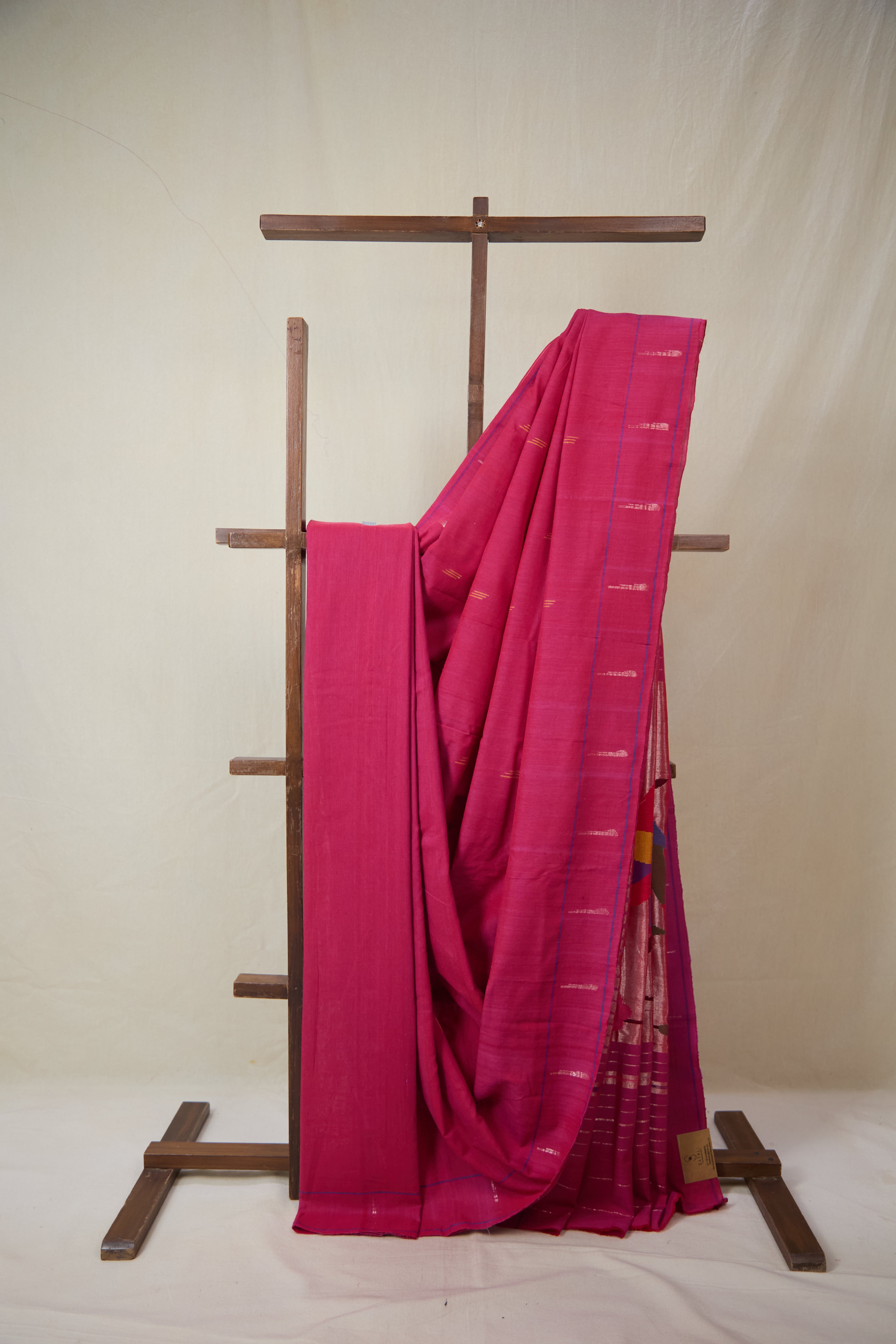 Magenta Cotton Paithani Saree - SRMCPS722