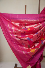 Magenta Cotton Paithani Saree - SRMCPS722