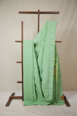 Mint Green Cotton Paithani Saree - SRMGCPS721