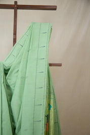 Mint Green Cotton Paithani Saree - SRMGCPS721