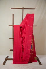 Red Cotton Paithani Saree - SRRCPS723