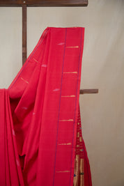 Red Cotton Paithani Saree - SRRCPS723