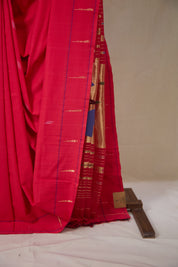 Red Cotton Paithani Saree - SRRCPS723