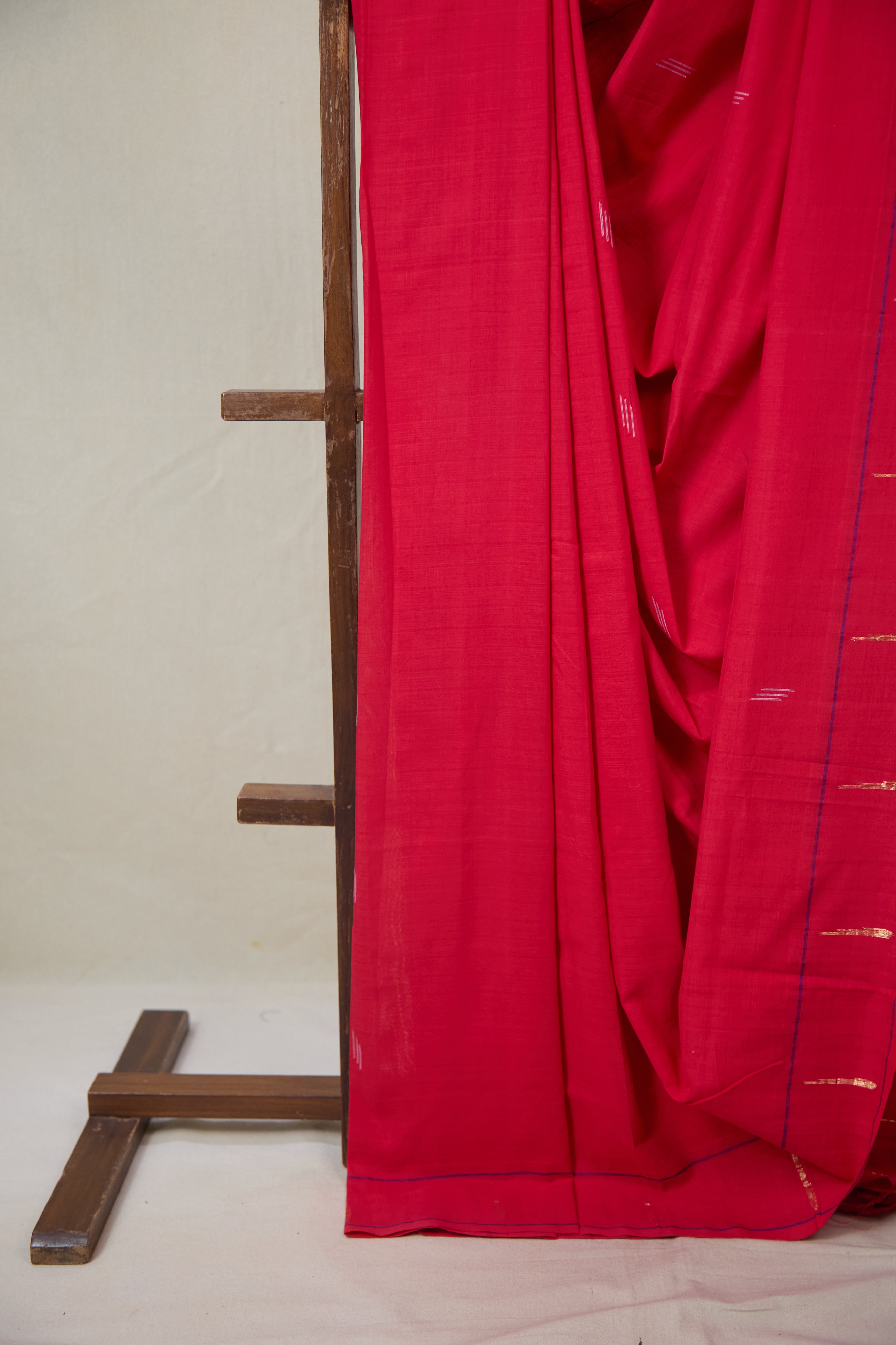 Red Cotton Paithani Saree - SRRCPS723