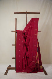 Maroon Cotton Paithani Saree - SRMCPS725