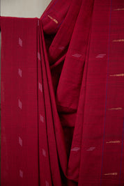 Maroon Cotton Paithani Saree - SRMCPS725
