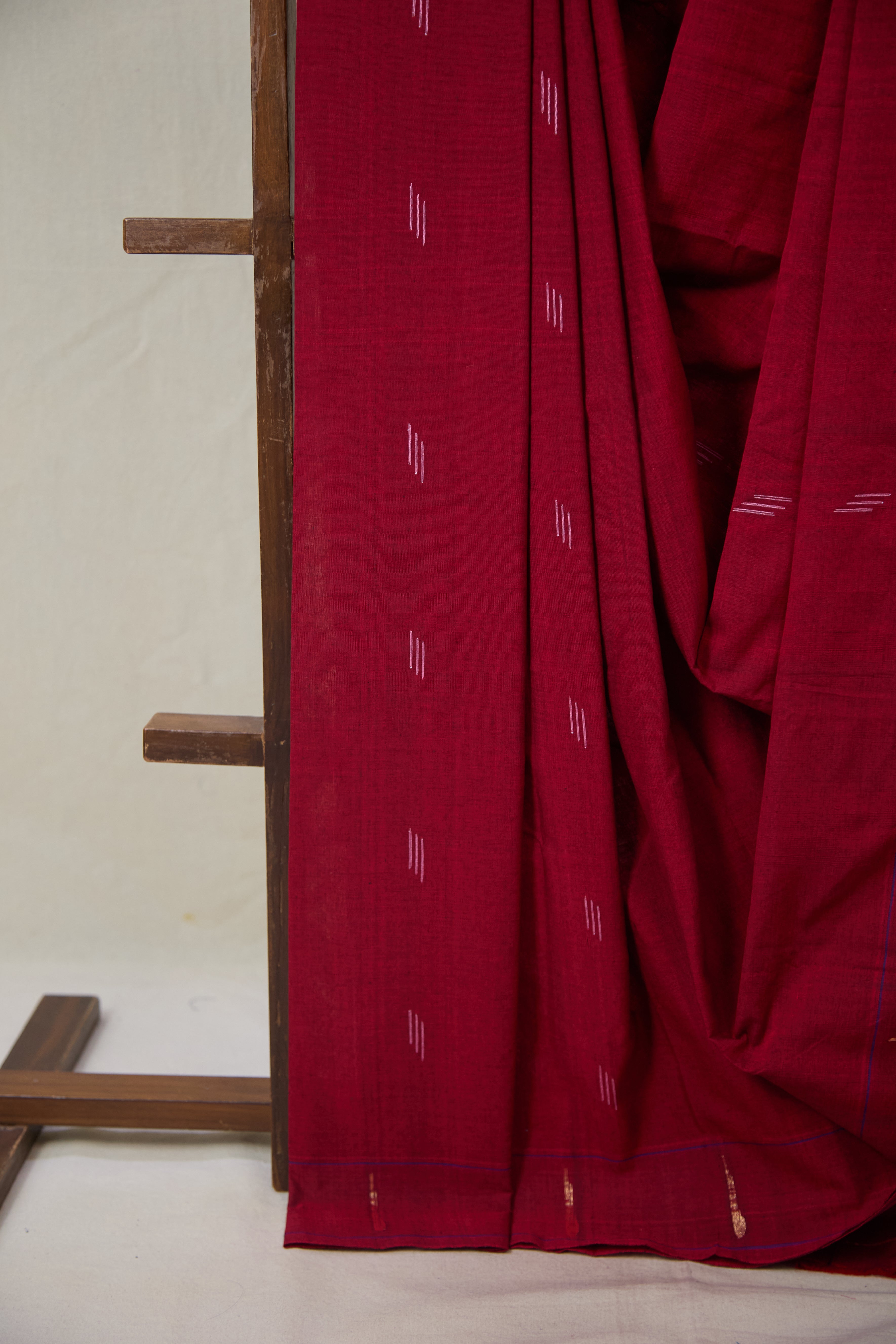 Maroon Cotton Paithani Saree - SRMCPS725