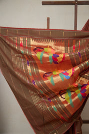 Two Tone Maroon Cotton Paithani Saree - SRTTMCPS726