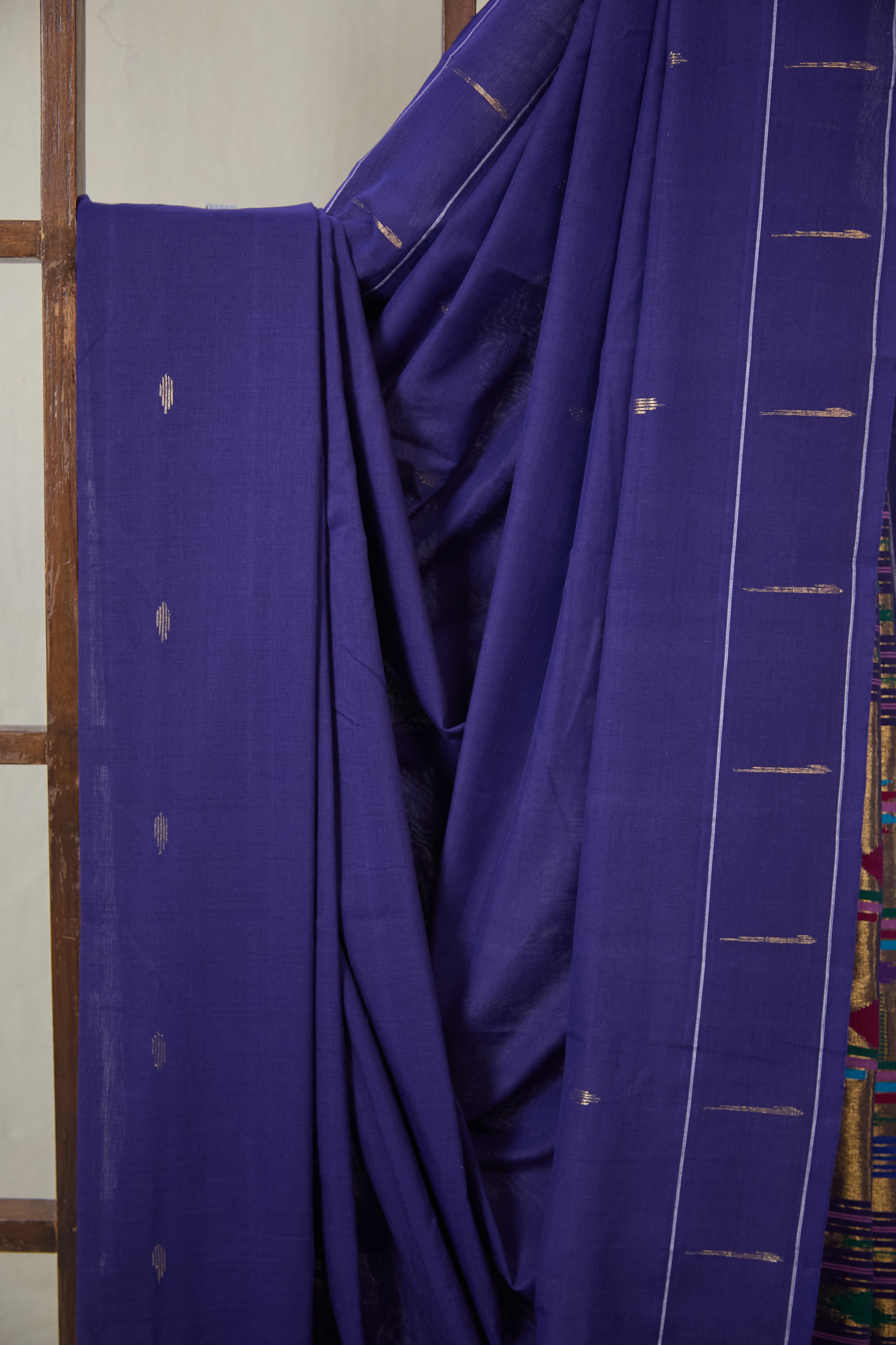 Dark Violet Cotton Paithani Saree - SRDVCPS727
