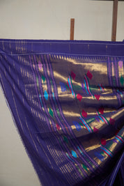 Dark Violet Cotton Paithani Saree - SRDVCPS727