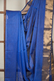 Blue Maheshwari Saree - SRBMS1075