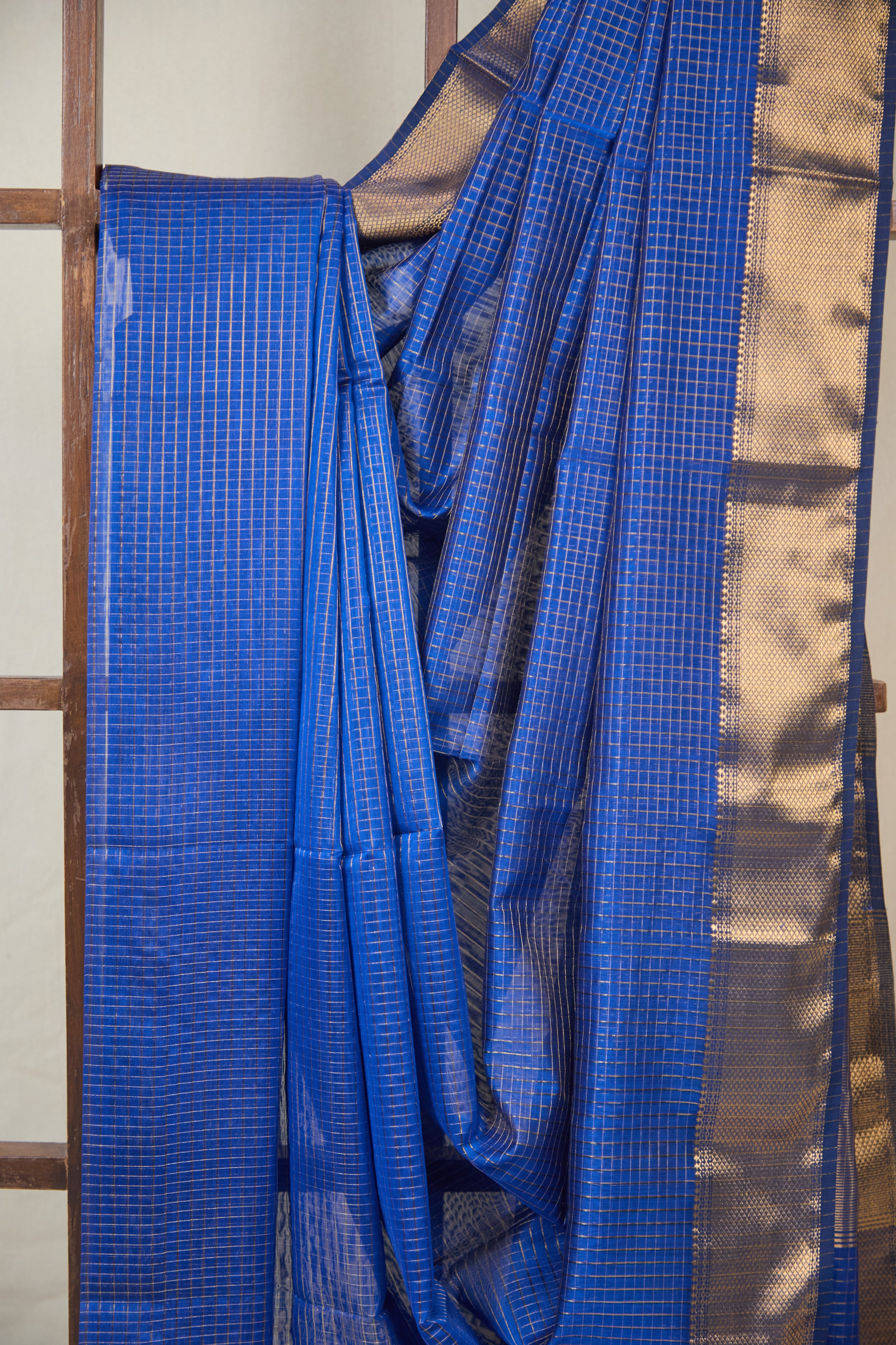 Blue Maheshwari Saree - SRBMS1075