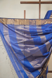 Blue Maheshwari Saree - SRBMS1075