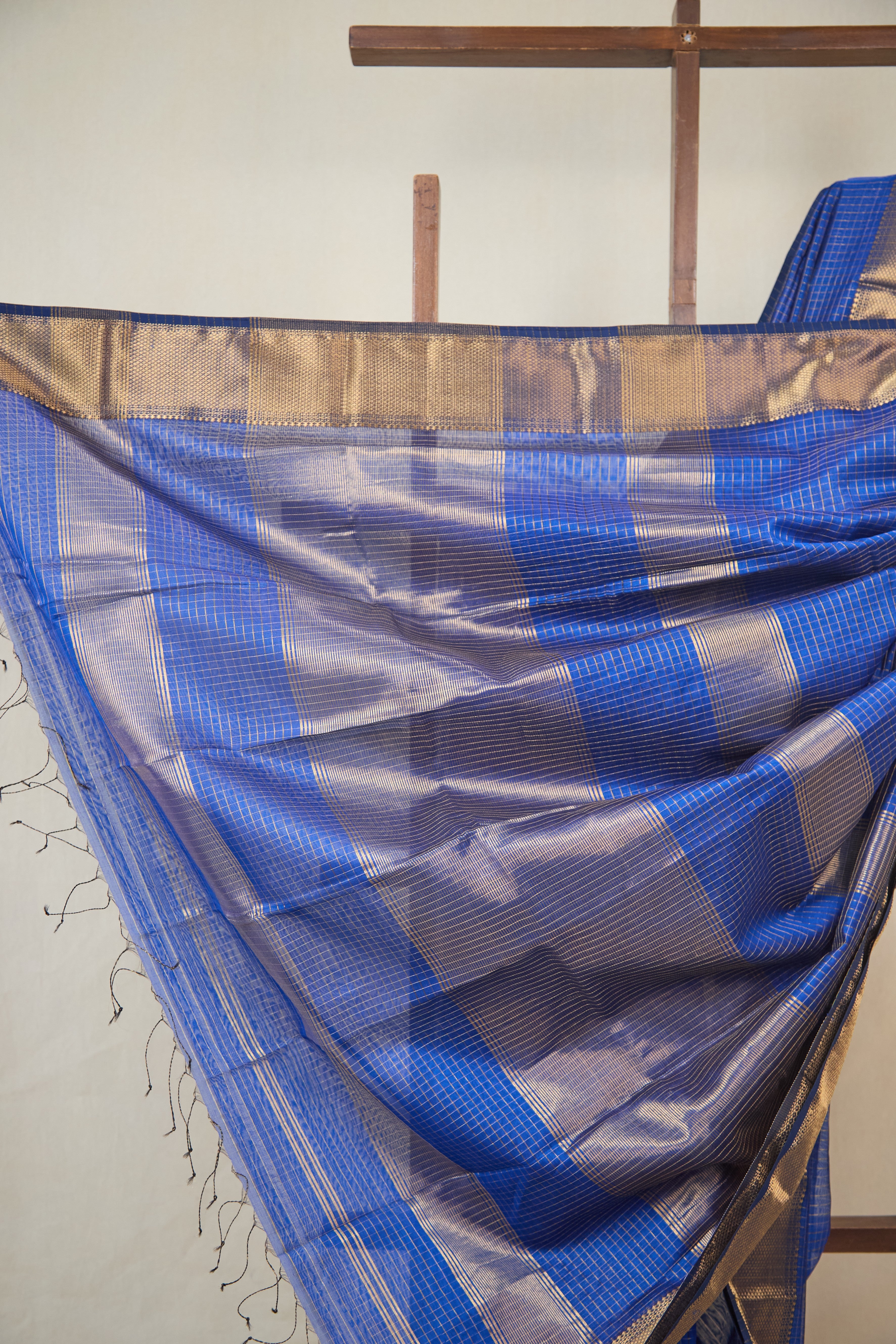 Blue Maheshwari Saree - SRBMS1075