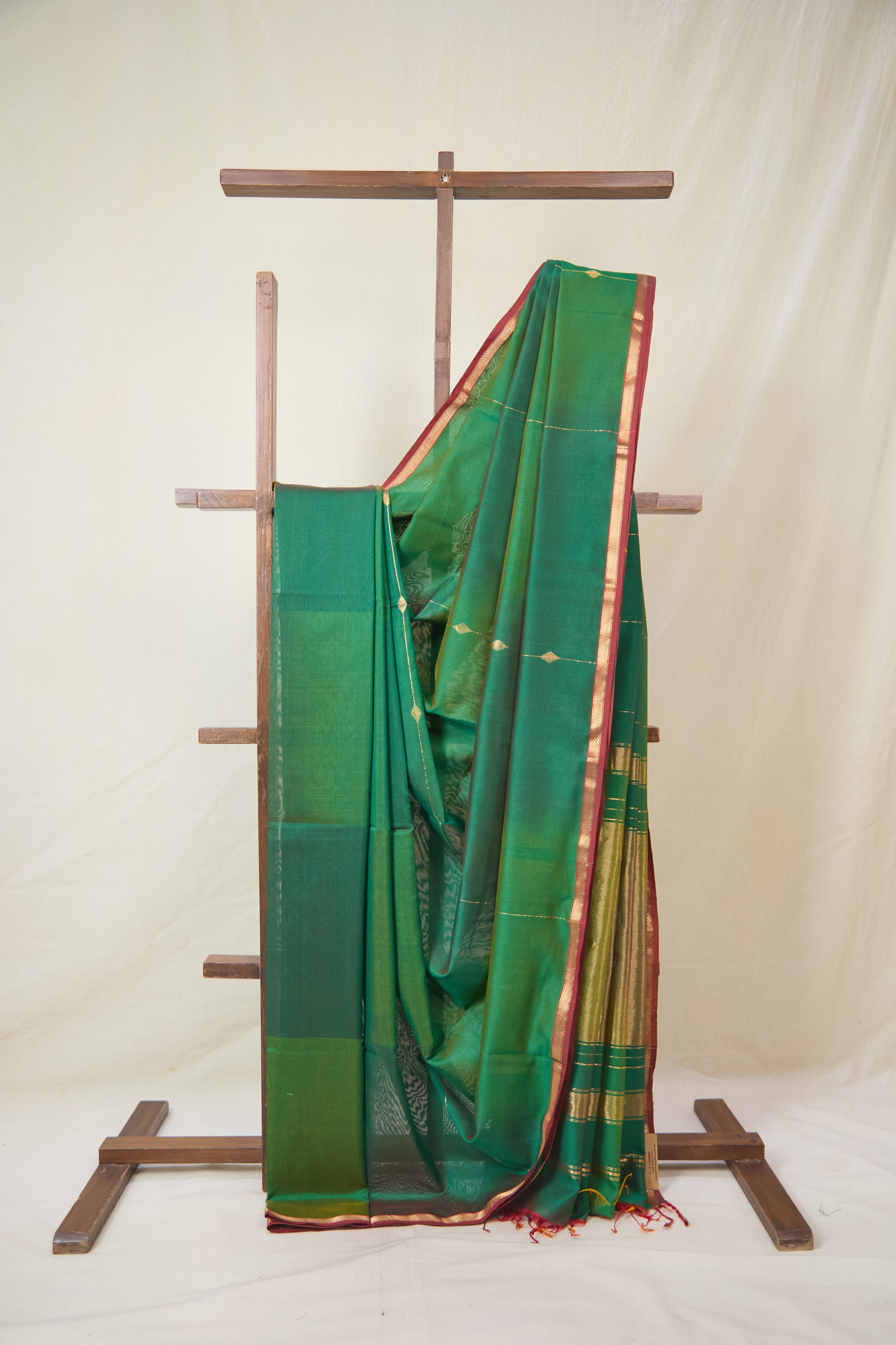 Green Maheshwari Saree - SRGMS1063