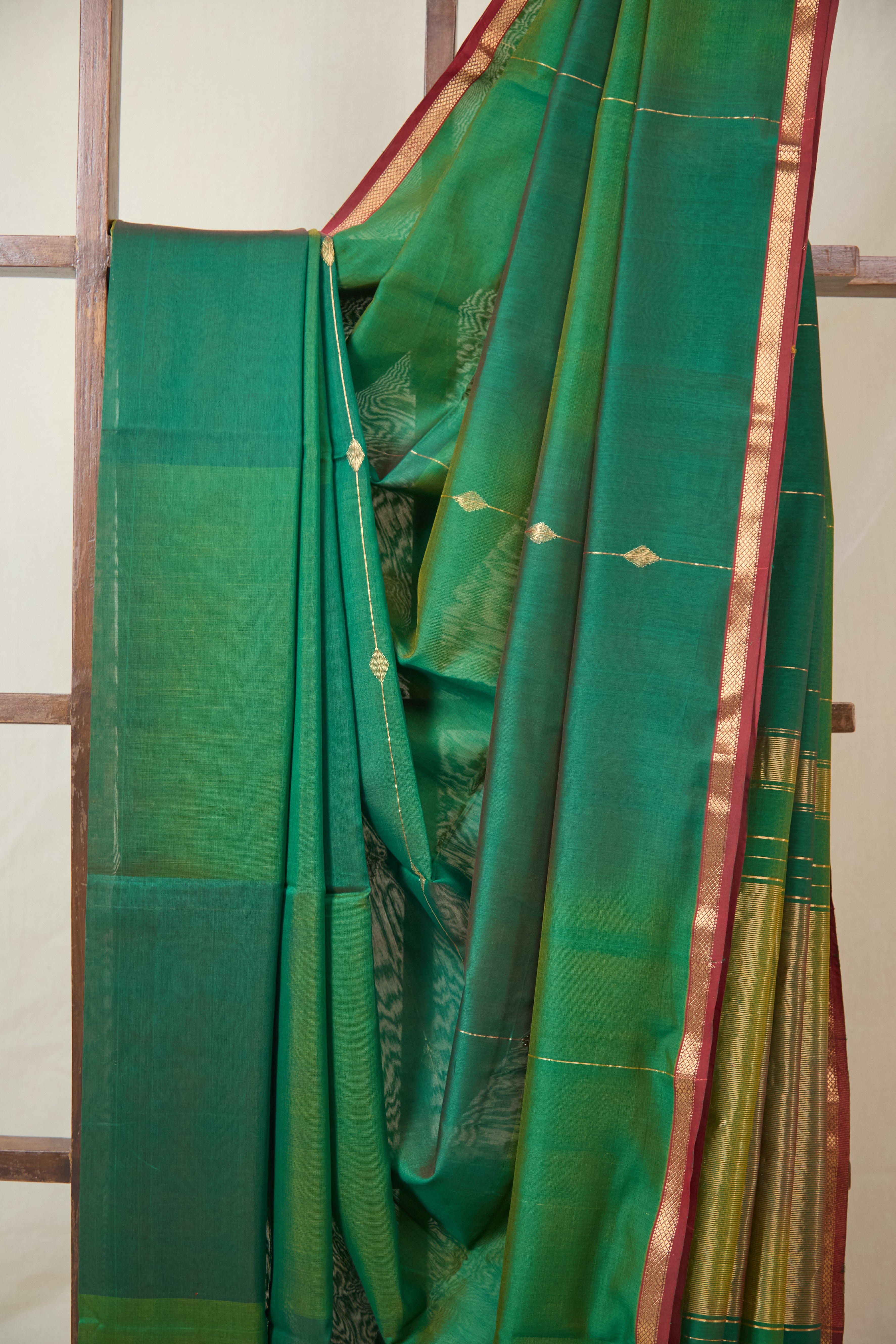Green Maheshwari Saree - SRGMS1063