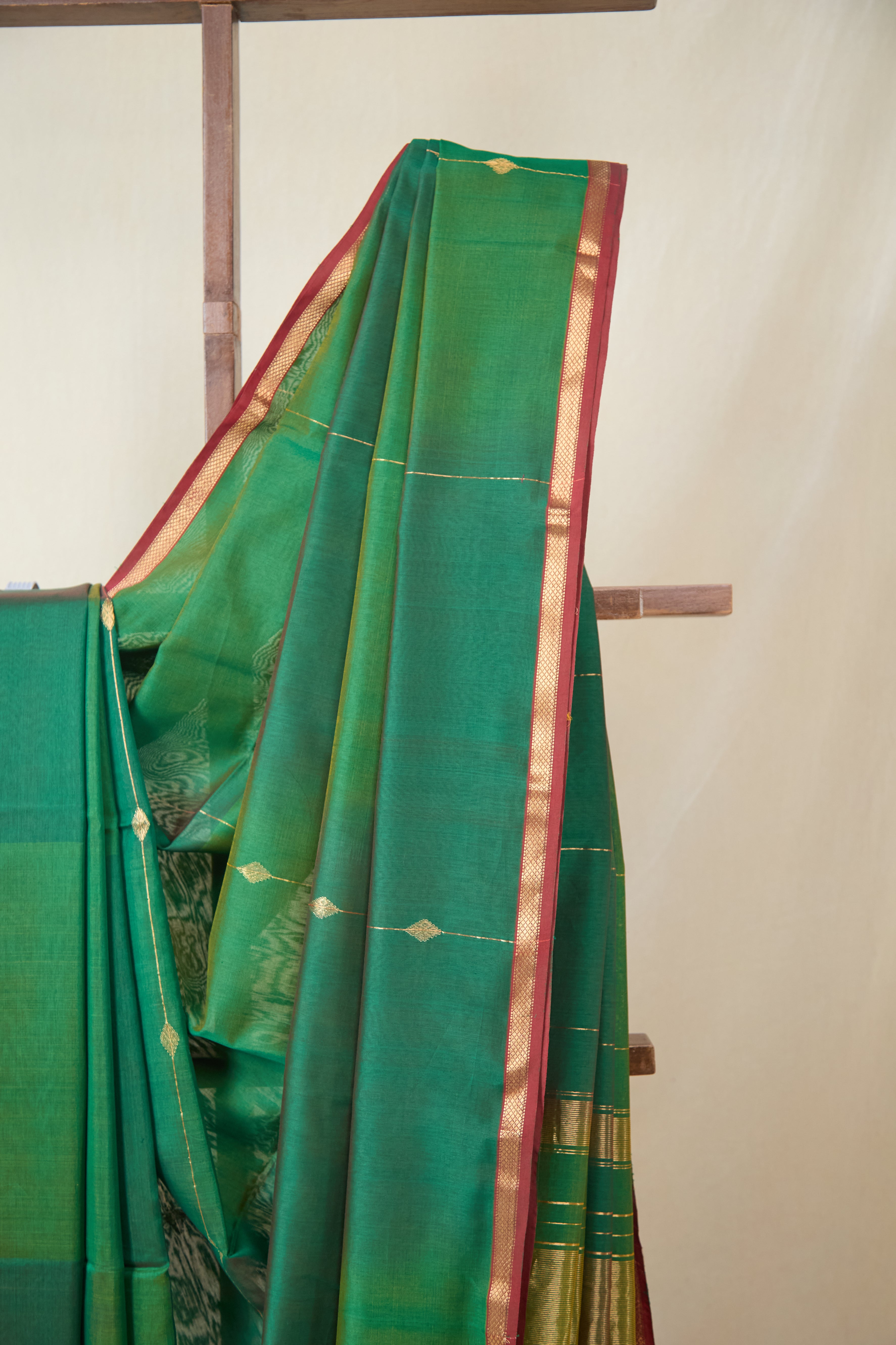 Green Maheshwari Saree - SRGMS1063
