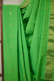 Parrot Green Cotton Paithani Saree - SRPGCPS729