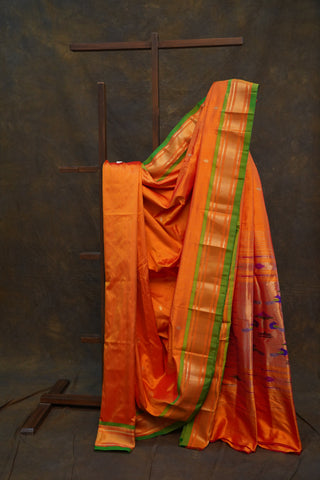 Orange Silk Paithani Saree - SROSPS144