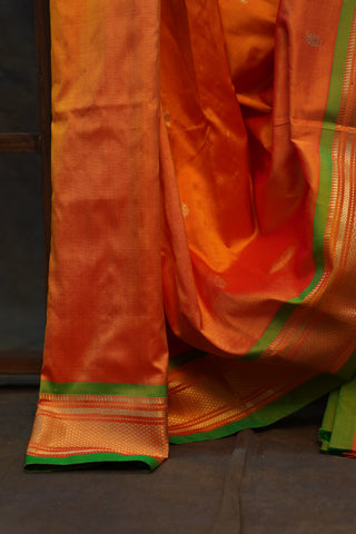 Orange Silk Paithani Saree - SROSPS144