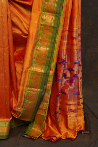 Light Orange Silk Paithani Saree - SROSPS135