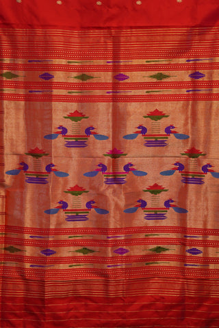 Red Silk Paithani Saree-SRRSPS134