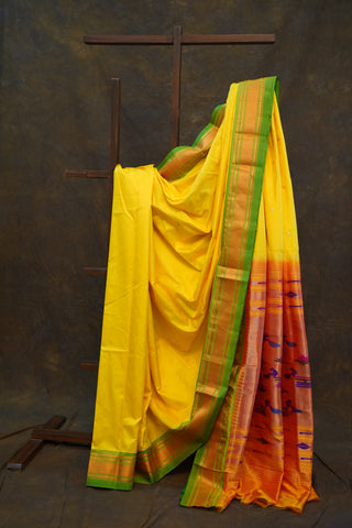 Yellow Silk Paithani Saree - SRYSPS138