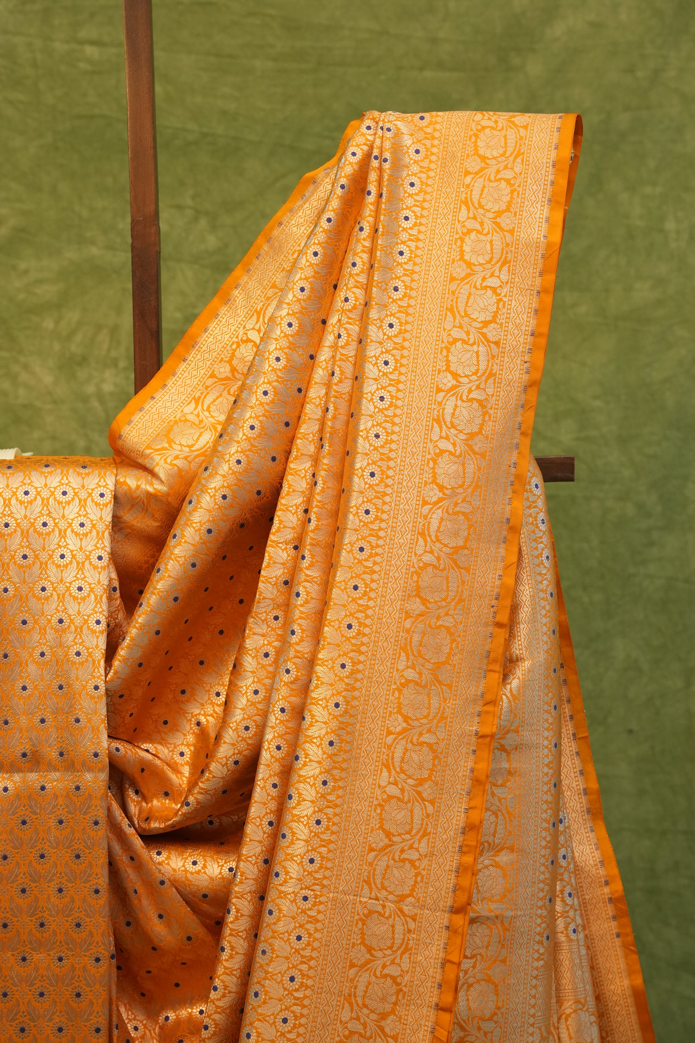 Bright Mango Yellow Handwoven Mulberry Silk Saree