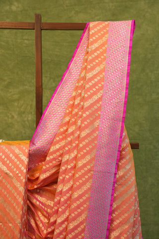 Peach Banarasi Silk Saree-SRPBSS123