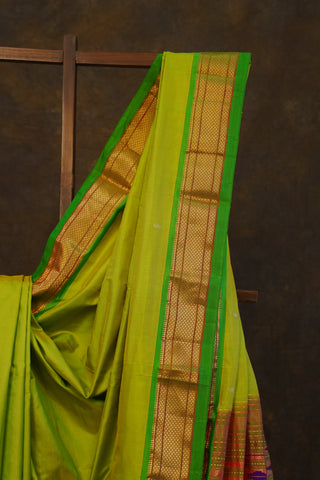 Parrot Green Silk Paithani Saree - SRPGSPS142