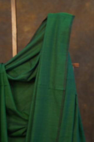 Dark Green Mulmul Cotton Saree-SRDGS27EX