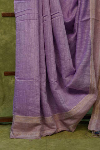 Lavender Matka Silk Jamdani Saree-SRLMSJS5