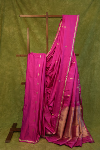 Magenta Banarasi Silk Saree-SRMBSS151