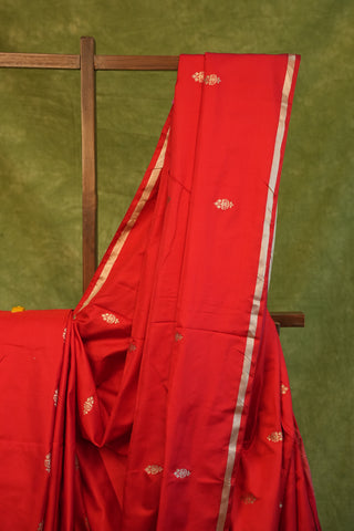 Red Banarasi Silk Saree-SRRBSS149