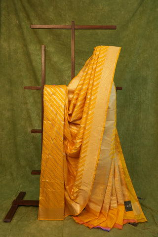 Yellow Banarasi Silk Saree-SRYBSS136