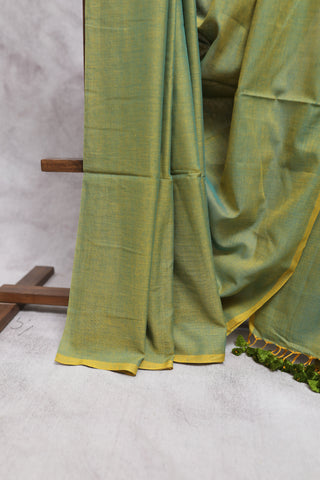 Two-Tone Green Mulmul Cotton Saree-SRTTGMCS81