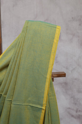 Two-Tone Green Mulmul Cotton Saree-SRTTGMCS81