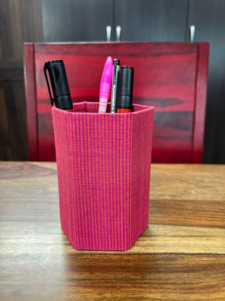Light Pink With Orange Line HBP Pen Stand