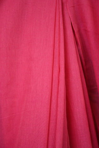Rani Pink Mul Cotton Ruffle Saree- SRRPMCRS28