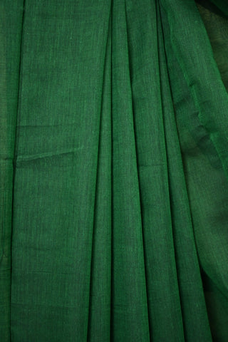 Dark Green Mul Cotton Ruffle Saree- SRDGMCRS2