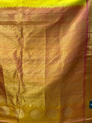 Yellow Gadwal Silk Saree - SRYGSS116