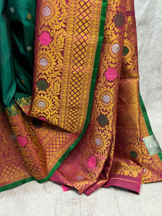 Green Gadwal Silk Saree - SRGGSS125