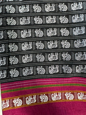 Black-Green Hathi Mor Khun Saree - SRBGHMKS38