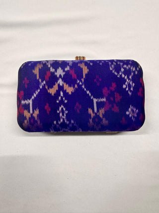 Dark Blue Patola Clutch- SRDBPC10