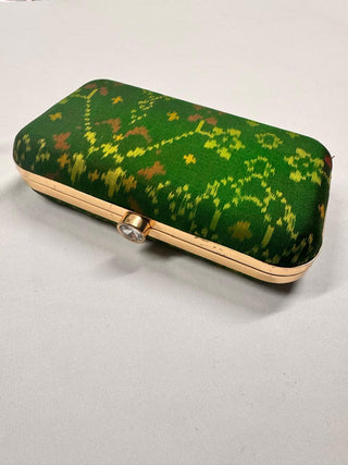 Two Tone Green Patola Clutch- SRTTGPC11