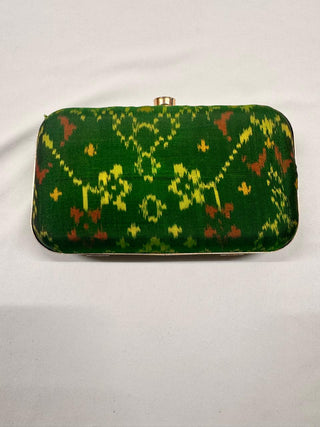 Two Tone Green Patola Clutch- SRTTGPC11