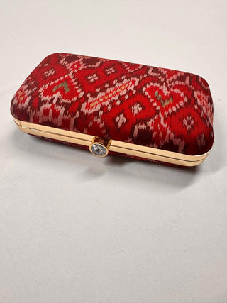 Dark Red Patola Clutch- SRDRPC13